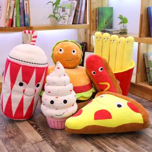 Cartoon Simulation Burger Fries Bread Ice Cream Plush Toy - 图片 2